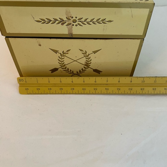 Metal Ohio Art Company Recipe Card Holder Box 1970s Rustic Farmhouse Vintage MCM - Picture 13 of 15